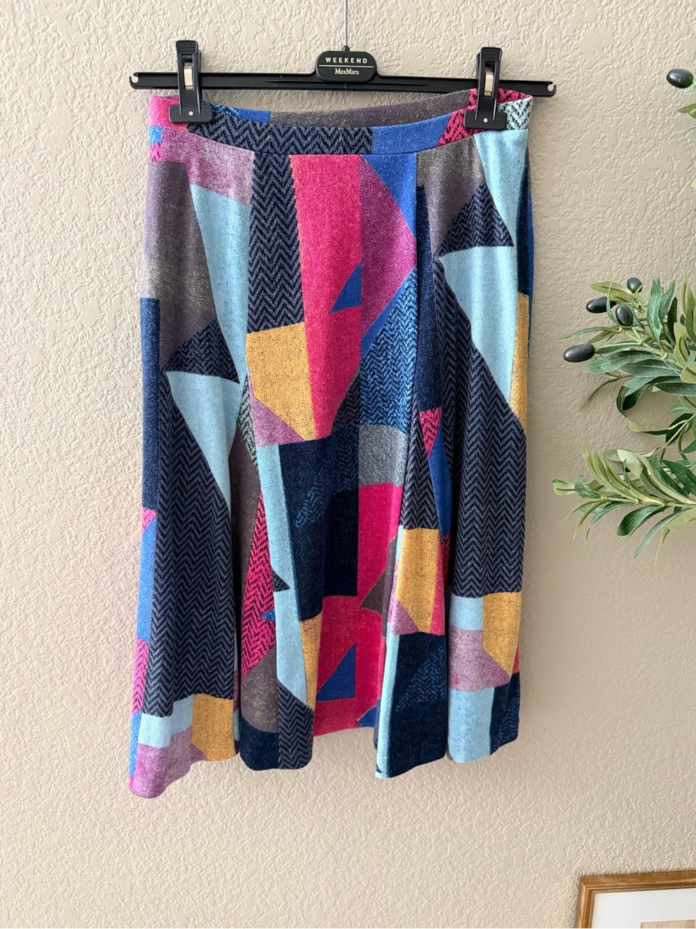 Maeve Anthropologie Abstract Geometric A-Line Midi Skirt
